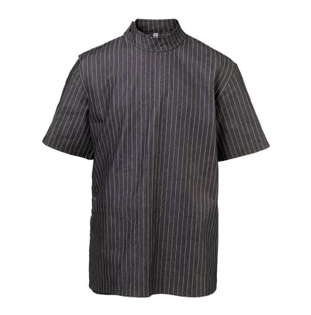 Black pinstriped barber jacket