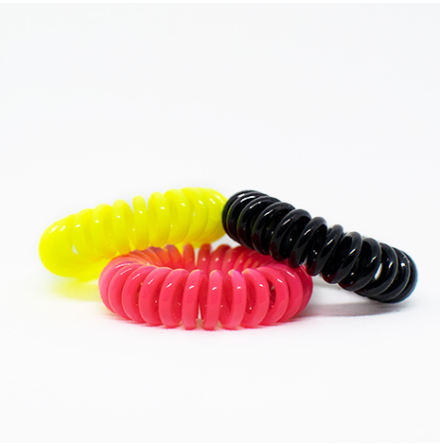 Spiralsnodd  svart, rosa &amp; gul, 
